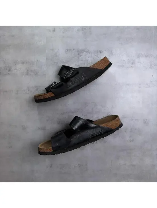 Y2K Black Birkenstock Arizona Leather Sandals - Picture 3 of 8